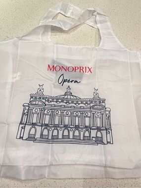 Monoprix Paris Opera House White Reusable Tote Bag